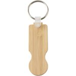 Ronan bamboo trolley keychain – Natural back view