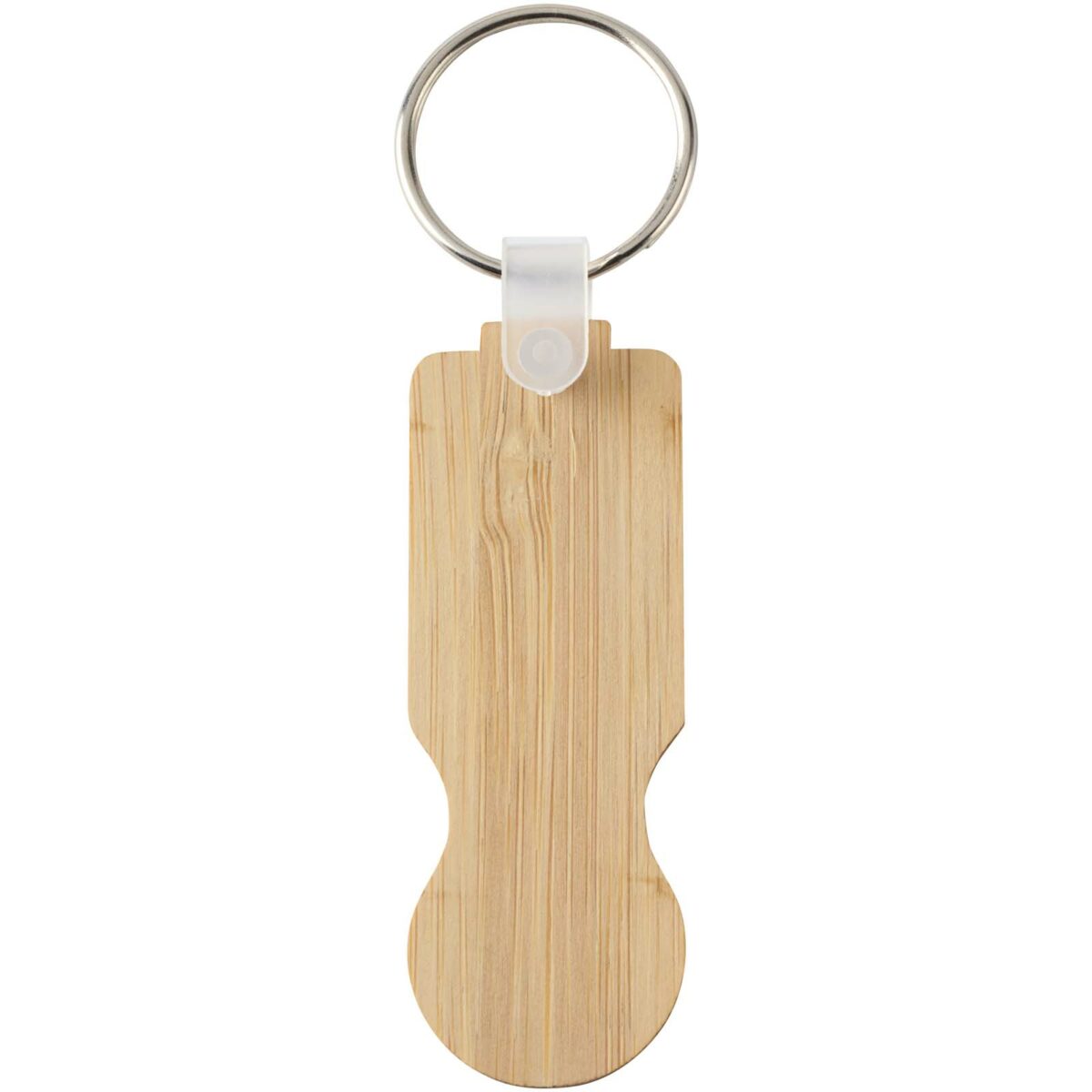 Ronan bamboo trolley keychain – Natural front view