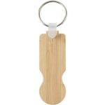 Ronan bamboo trolley keychain – Natural front view