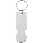 Rhea shopping cart keyring – Silver back view