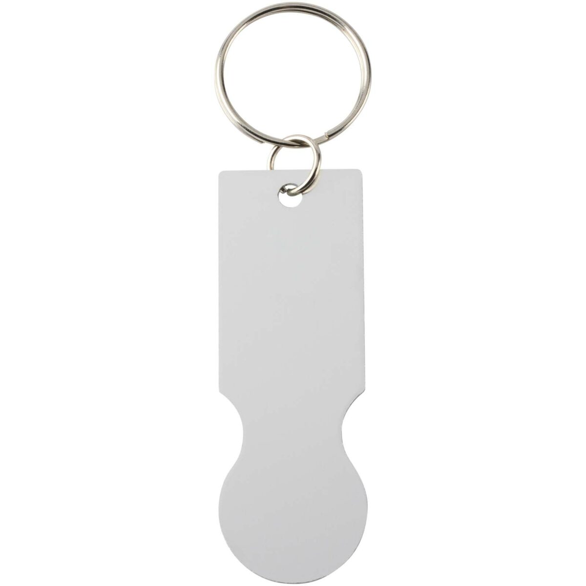 Rhea shopping cart keyring – Silver front view