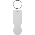 Rhea shopping cart keyring – Silver front view