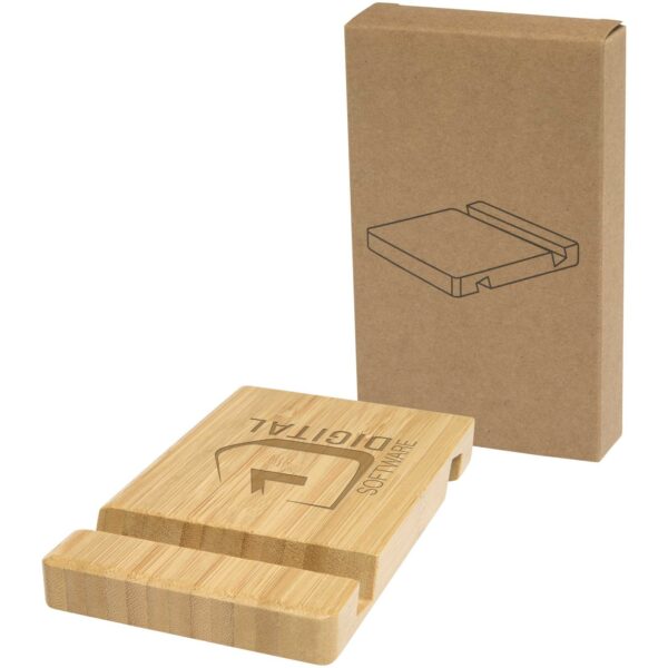 Bubup bamboo 2-angled tablet and phone stand – Wood with logo