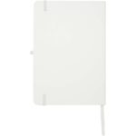 Teak A5 recycled hard cover notebook with lined pages – White back view