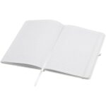 Teak A5 recycled hard cover notebook with lined pages – White extra view