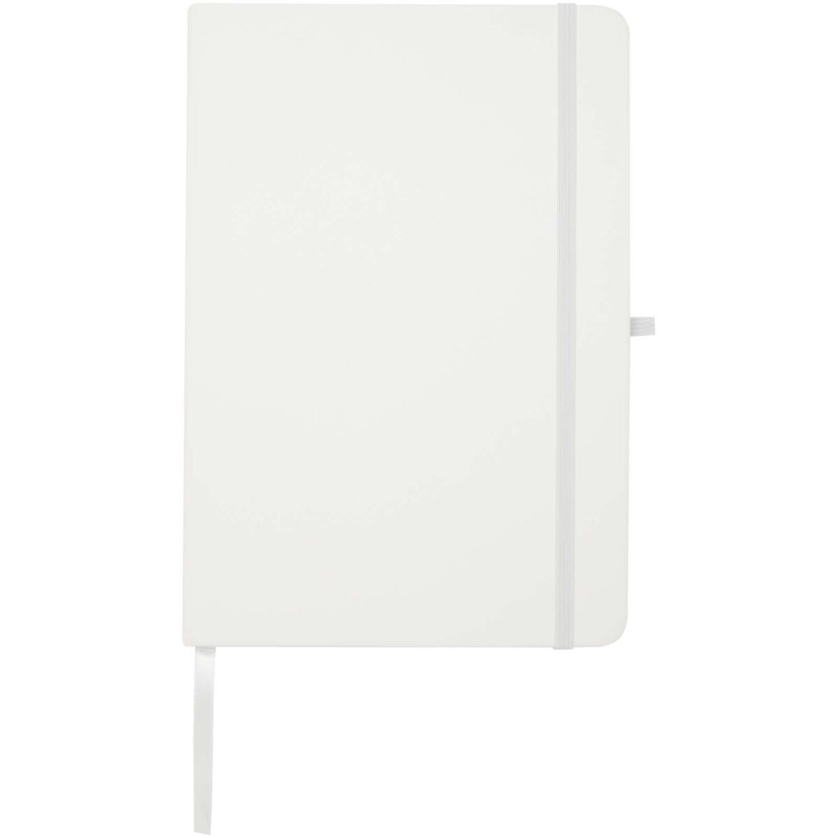 Teak A5 recycled hard cover notebook with lined pages – White front view
