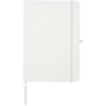 Teak A5 recycled hard cover notebook with lined pages – White front view