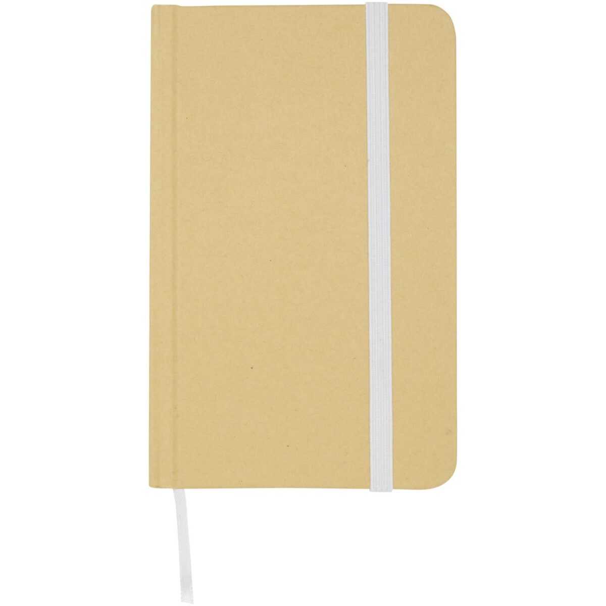 Reed A6 recycled hard cover notebook with plain pages – White front view