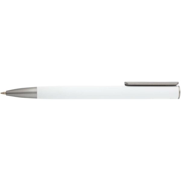 Ziguur recycled aluminium ballpoint pen (black ink) – White front view