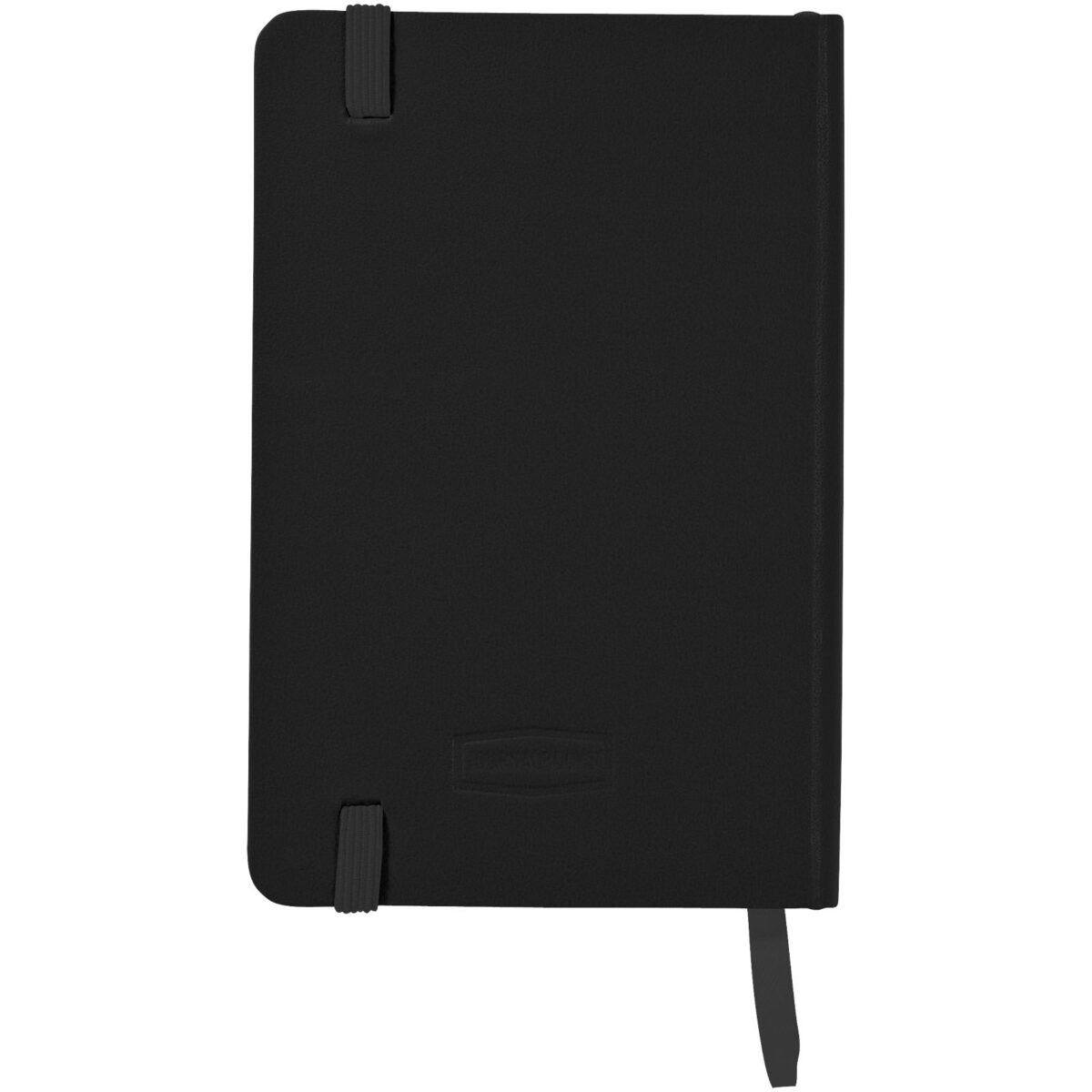 Classic A6 hard cover pocket notebook – Solid black back view