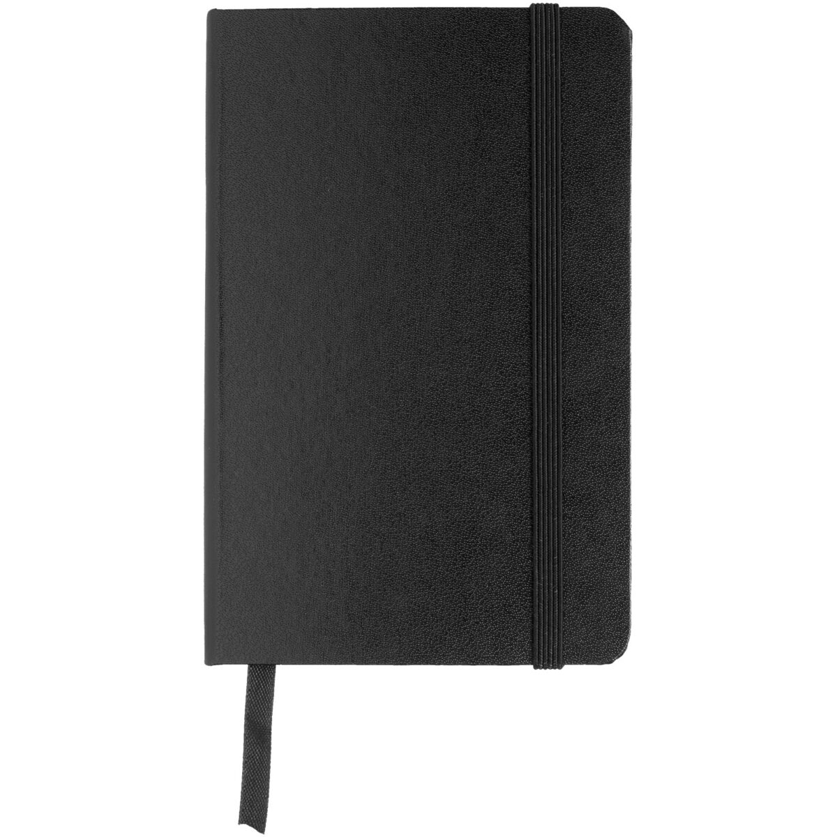 Classic A6 hard cover pocket notebook – Solid black front view