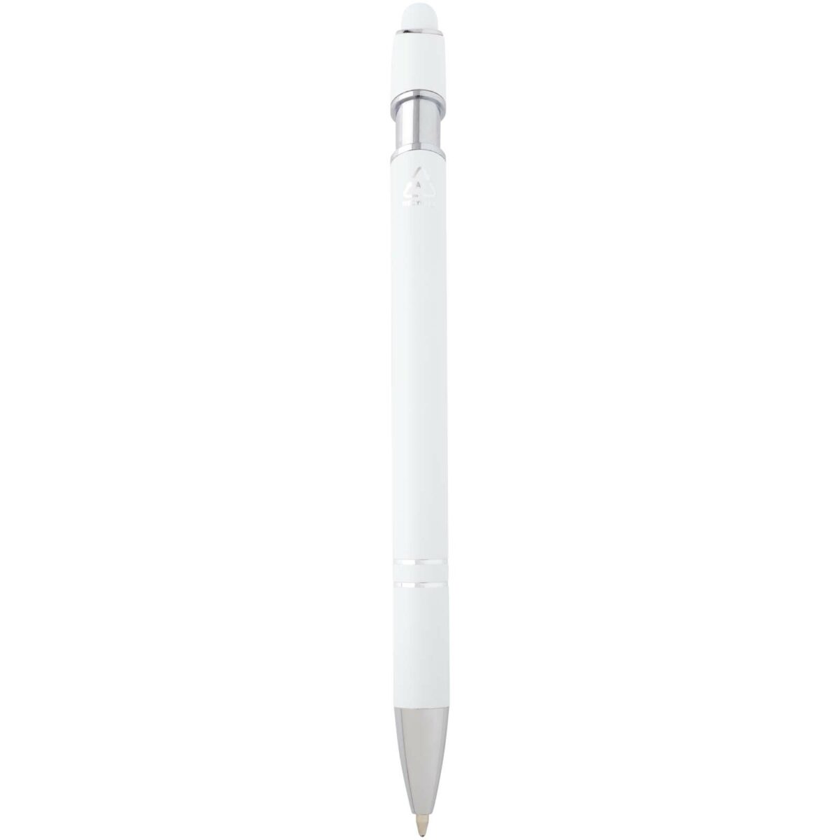 Kish ballpoint pen with silver finish (black ink) – White back view