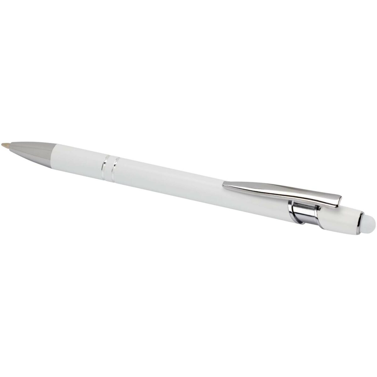 Kish ballpoint pen with silver finish (black ink) – White extra view