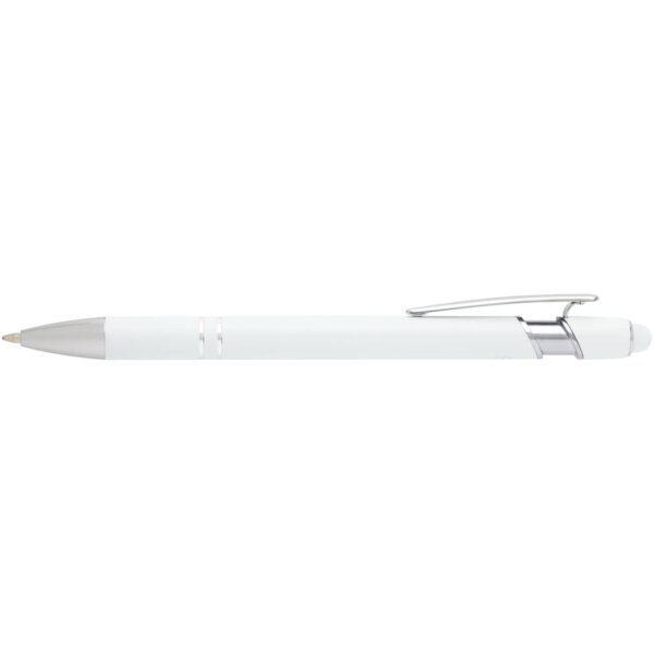 Kish ballpoint pen with silver finish (black ink) – White front view