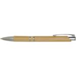 Wicker bamboo ballpoint pen (black ink) – Natural front view