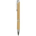 Wicker bamboo ballpoint pen (black ink) – Natural with logo