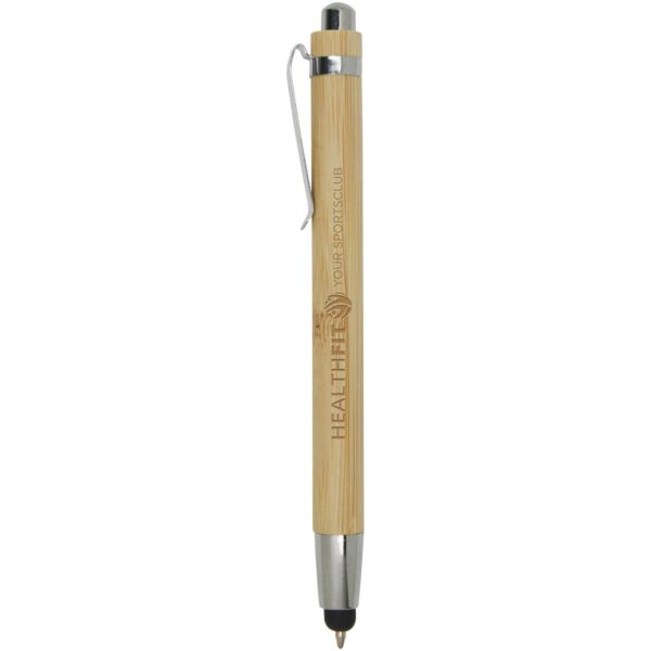 Elm bamboo ballpoint pen (black ink) – Natural with logo