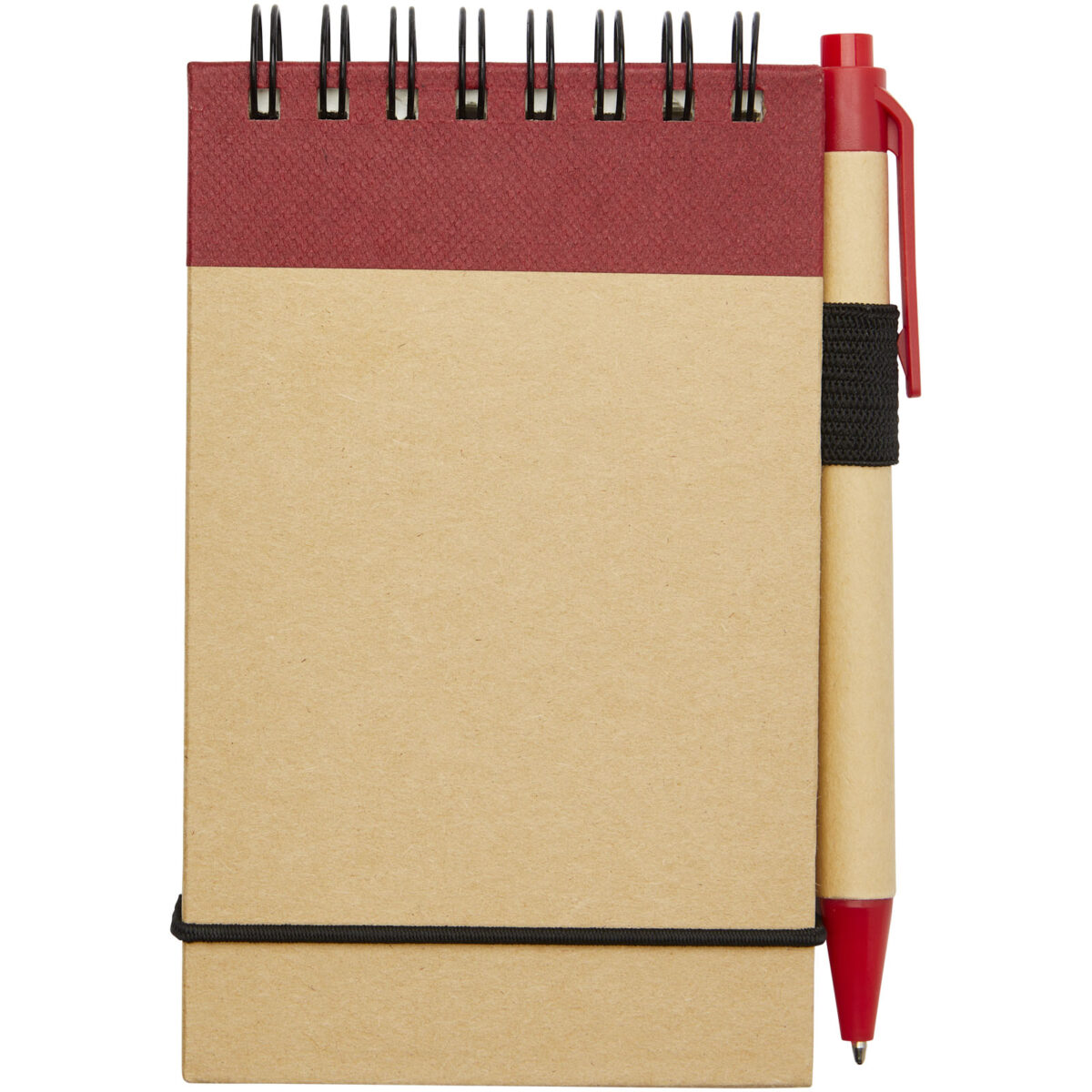 Zuse A7 recycled jotter notepad with pen – Natural front view