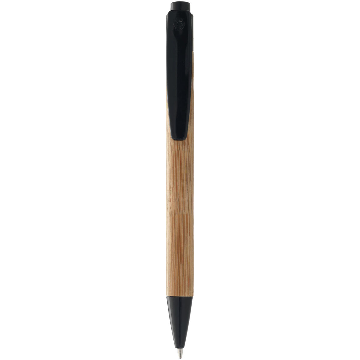 Borneo bamboo ballpoint pen (black ink) – Natural front view