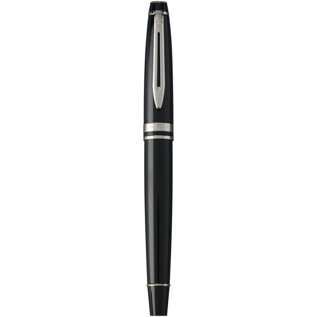 Waterman Expert rollerball pen (black ink) – Solid black front view