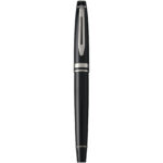 Waterman Expert rollerball pen (black ink) – Solid black front view