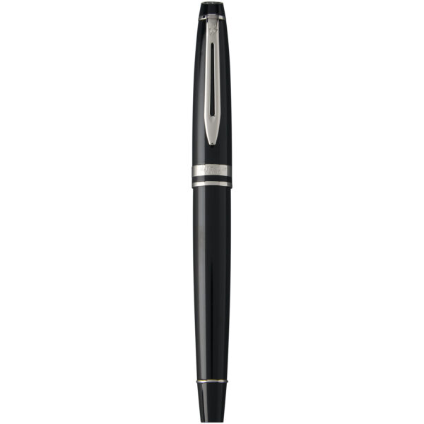 Waterman Expert rollerball pen (black ink) – Solid black front view