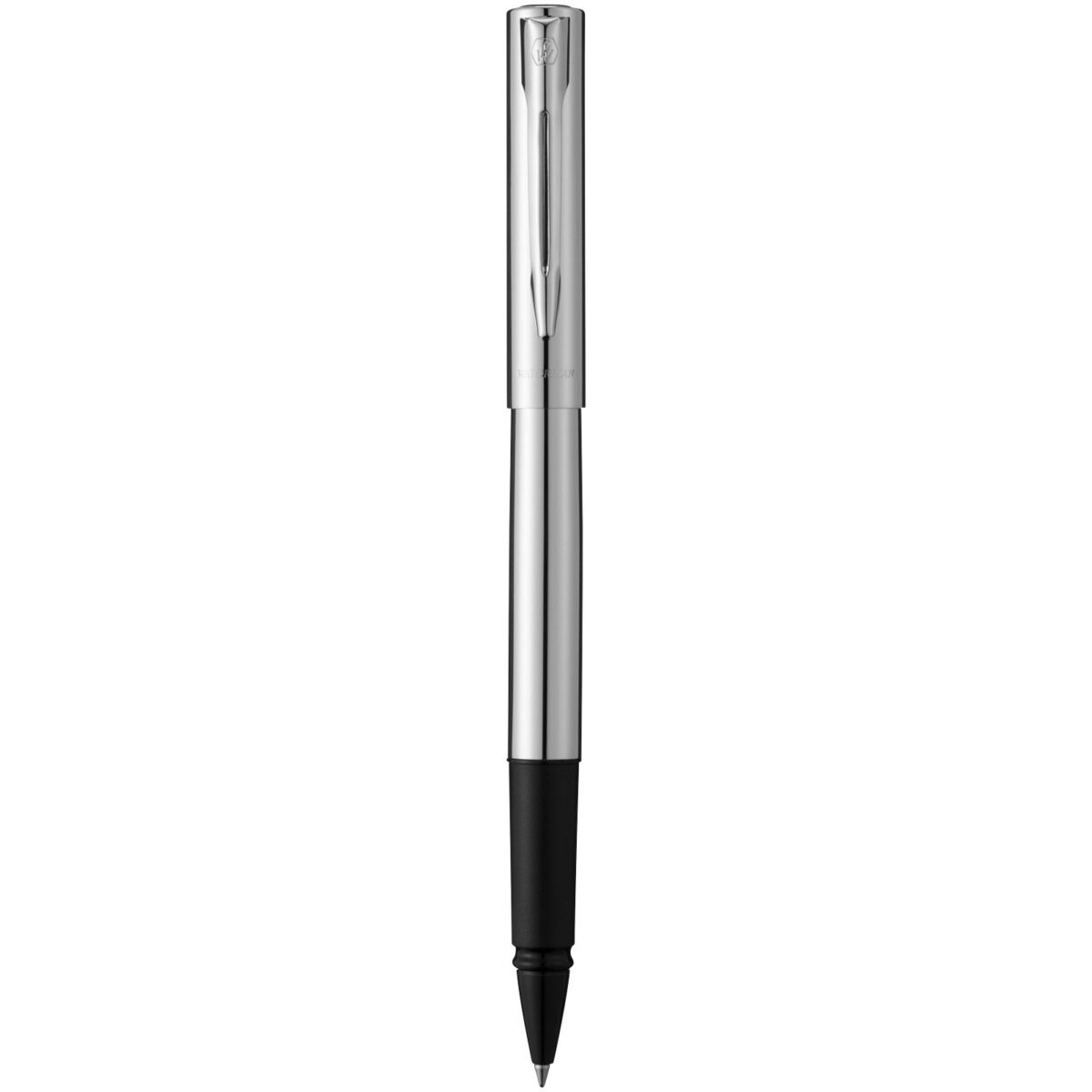 Waterman Graduate rollerball pen (black ink) – Chrome front view