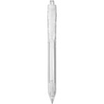 Vancouver recycled PET ballpoint pen (black ink) – Transparent clear front view