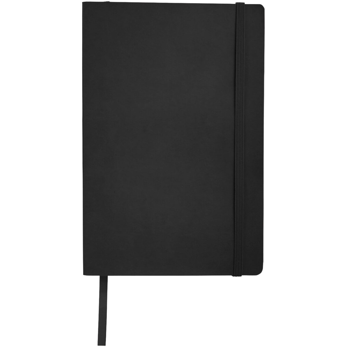 Classic A5 soft cover notebook – Solid black front view
