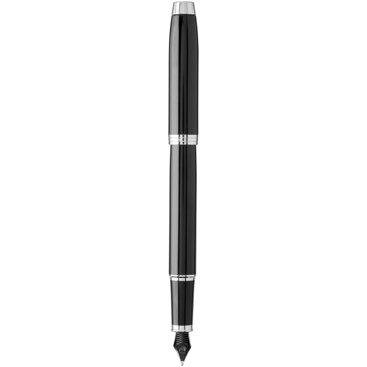 Parker IM fountain pen (blue ink) – Solid black back view