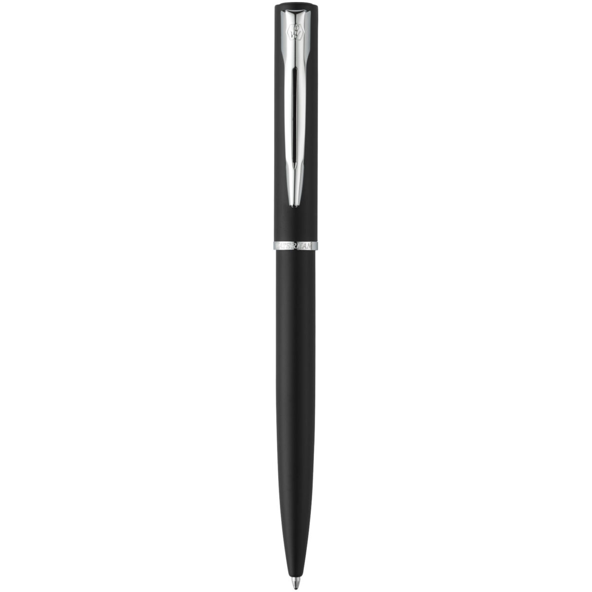 Waterman Allure ballpoint pen (blue ink) – Solid black front view