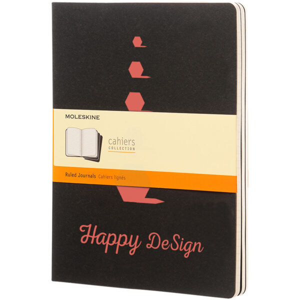 Moleskine Cahier Journal XL - ruled – Solid black with logo