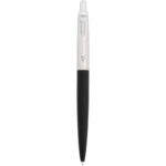 Parker Jotter XL matte with chrome trim ballpoint pen (blue ink) – Solid black front view