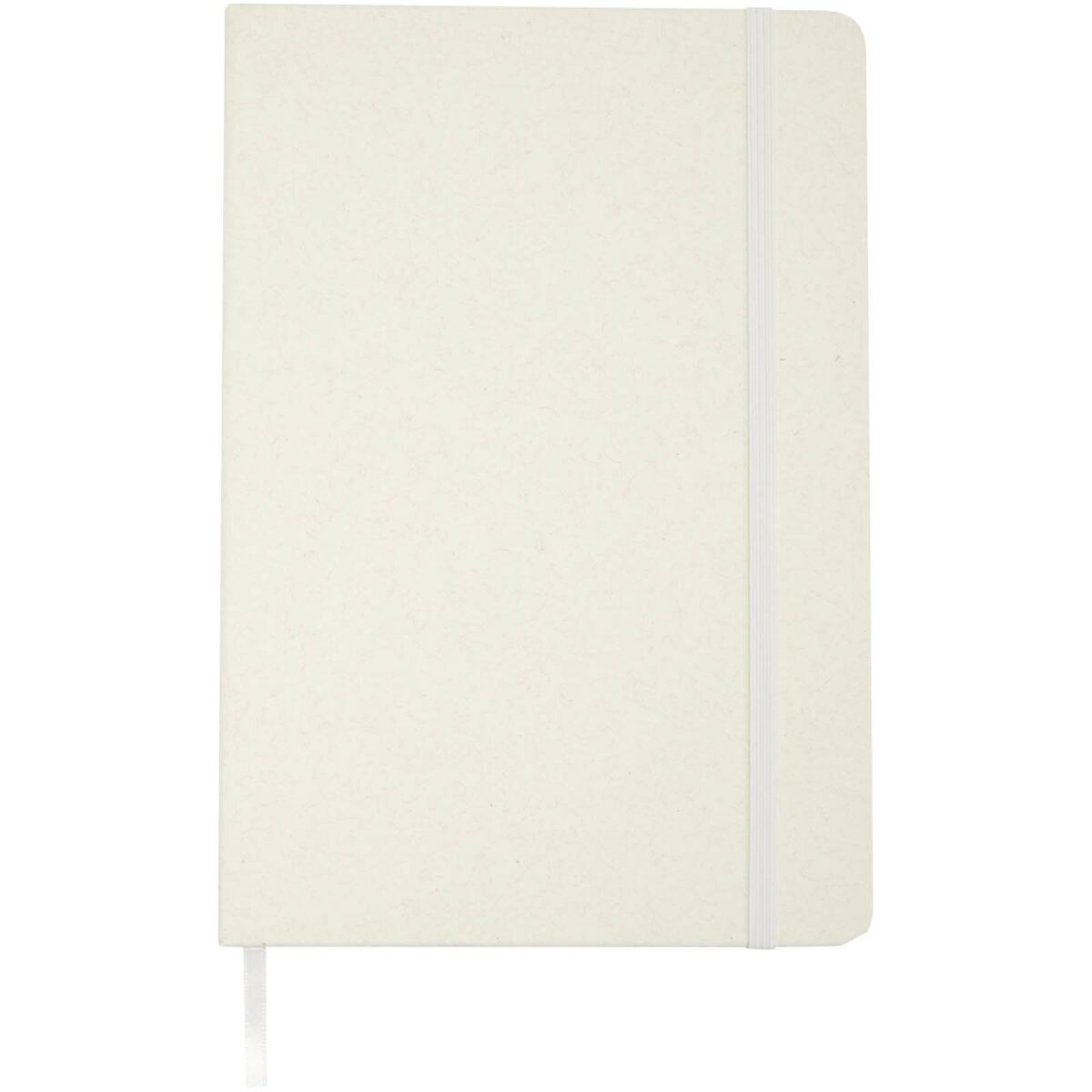 Bass A5 recycled hard cover notebook with lined pages – White front view
