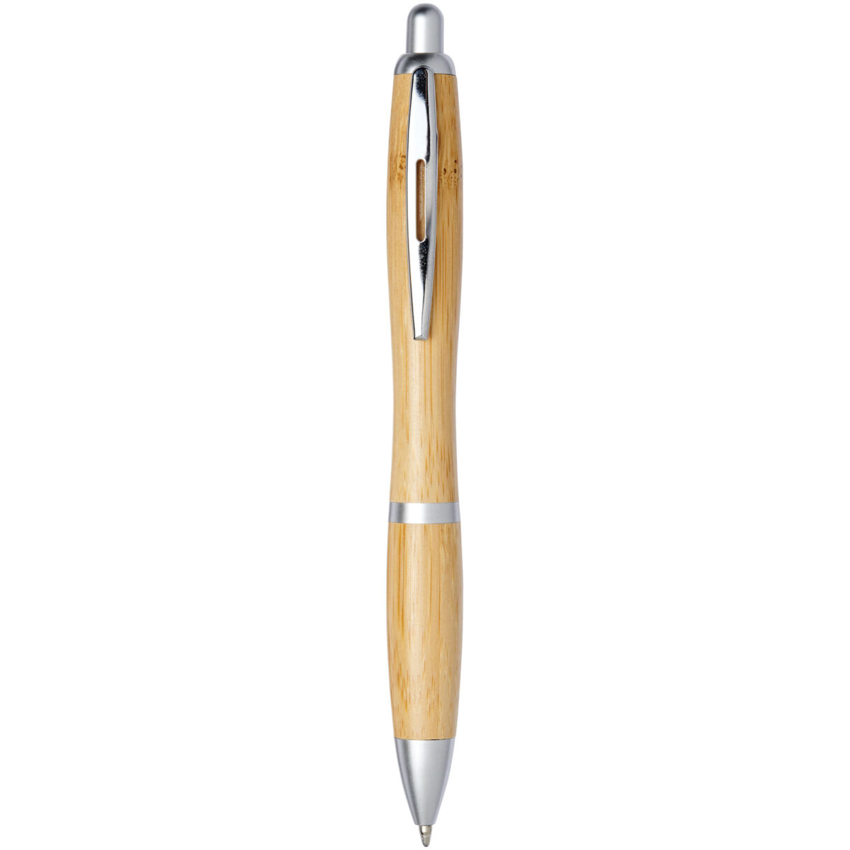 Nash bamboo ballpoint pen (blue ink) – Natural front view