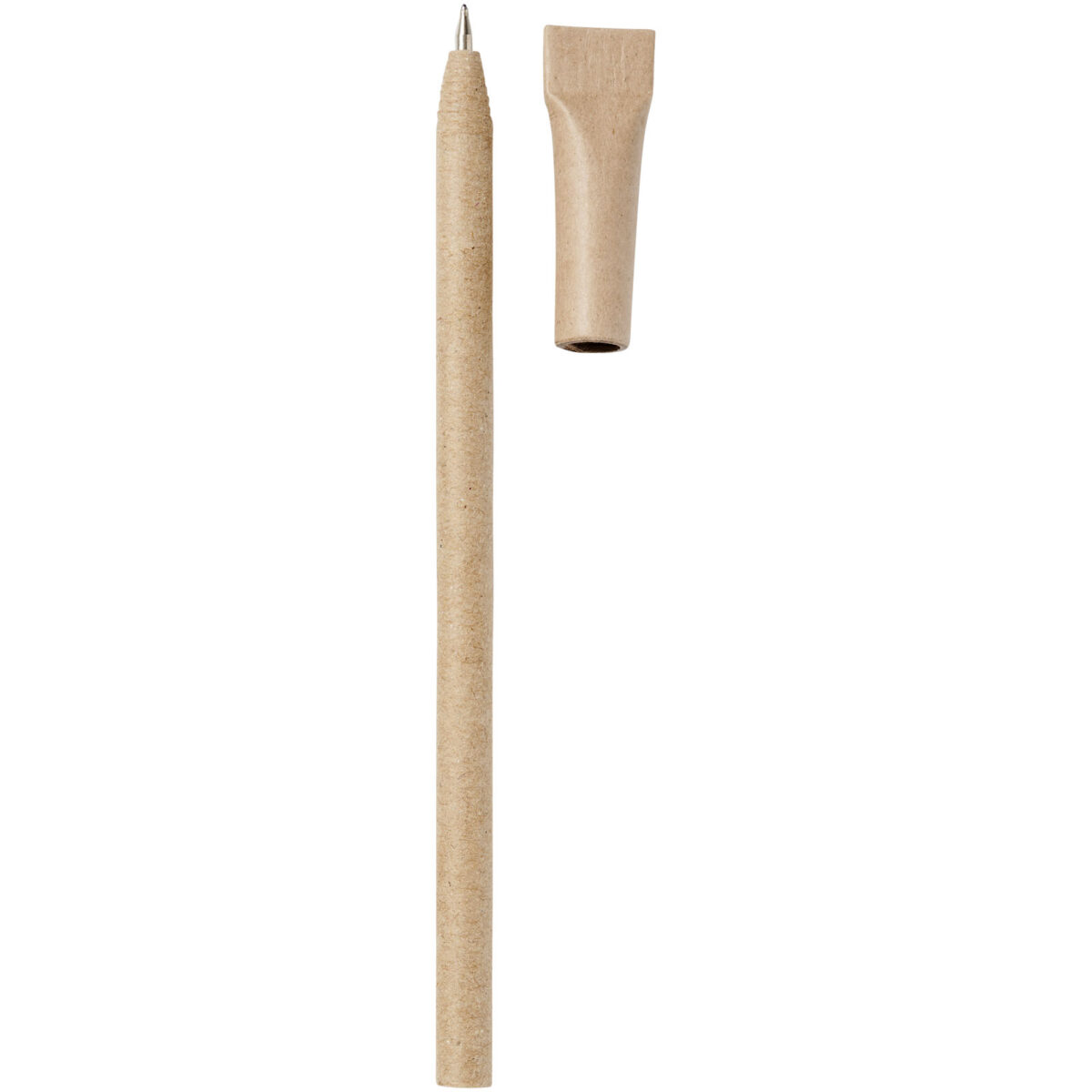 Asilah recycled paper ballpoint pen (blue ink) – Natural front view