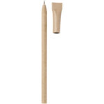 Asilah recycled paper ballpoint pen (blue ink) – Natural front view