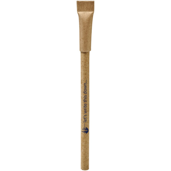 Asilah recycled paper ballpoint pen (blue ink) – Natural with logo