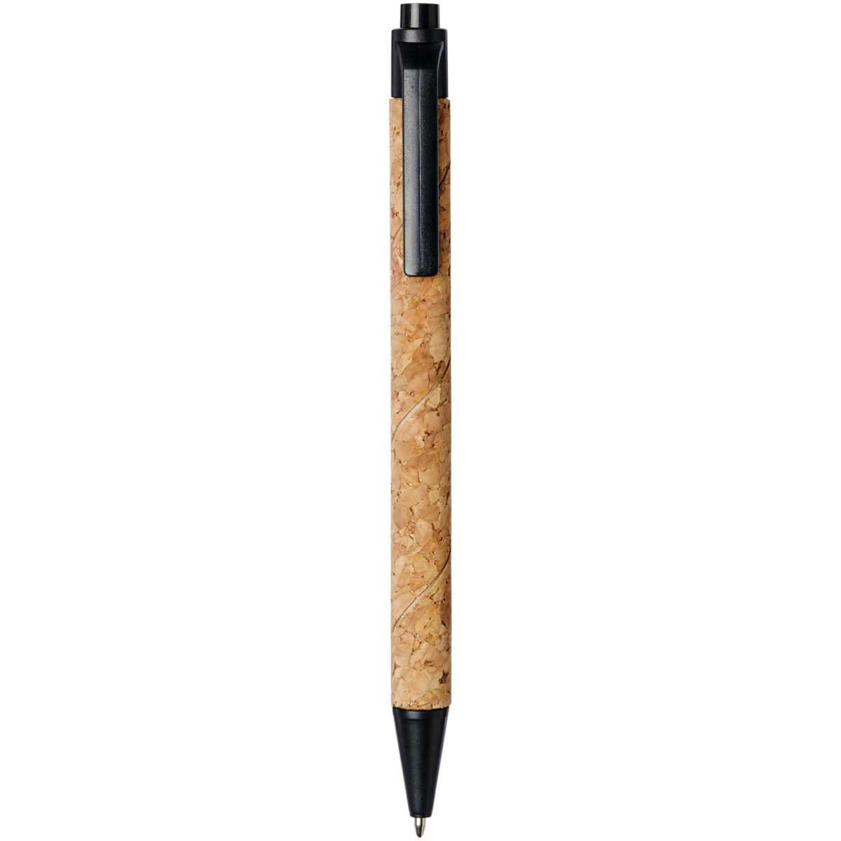 Midar cork and wheat straw ballpoint pen (black ink) – Natural front view