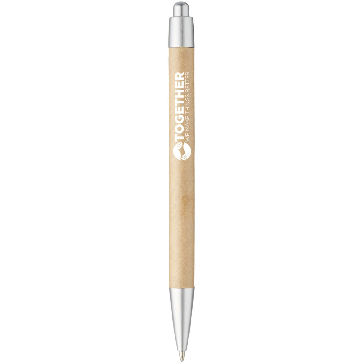 Tiflet recycled paper ballpoint pen (black ink) – Brown with logo