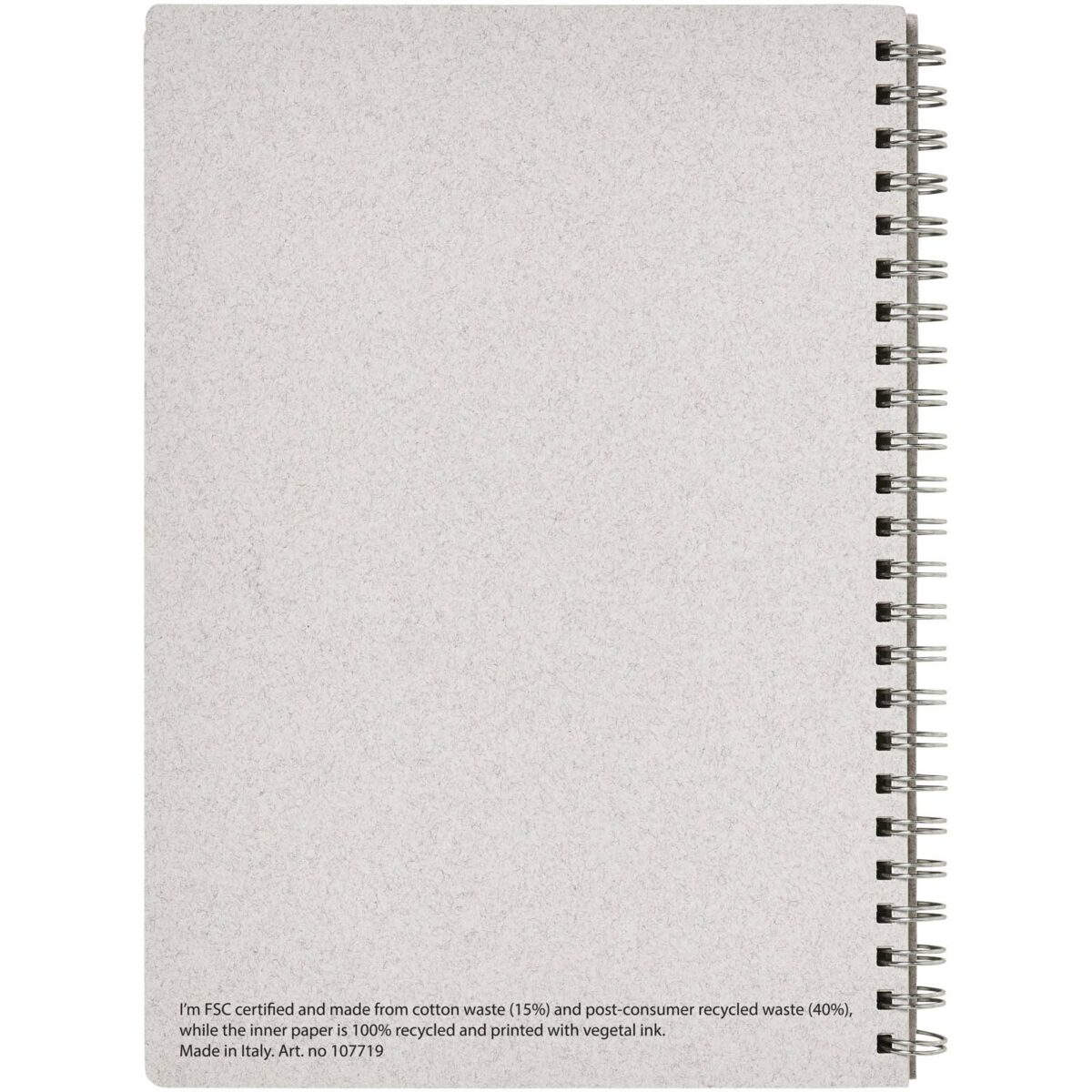 Bianco A5 size wire-o notebook – White back view