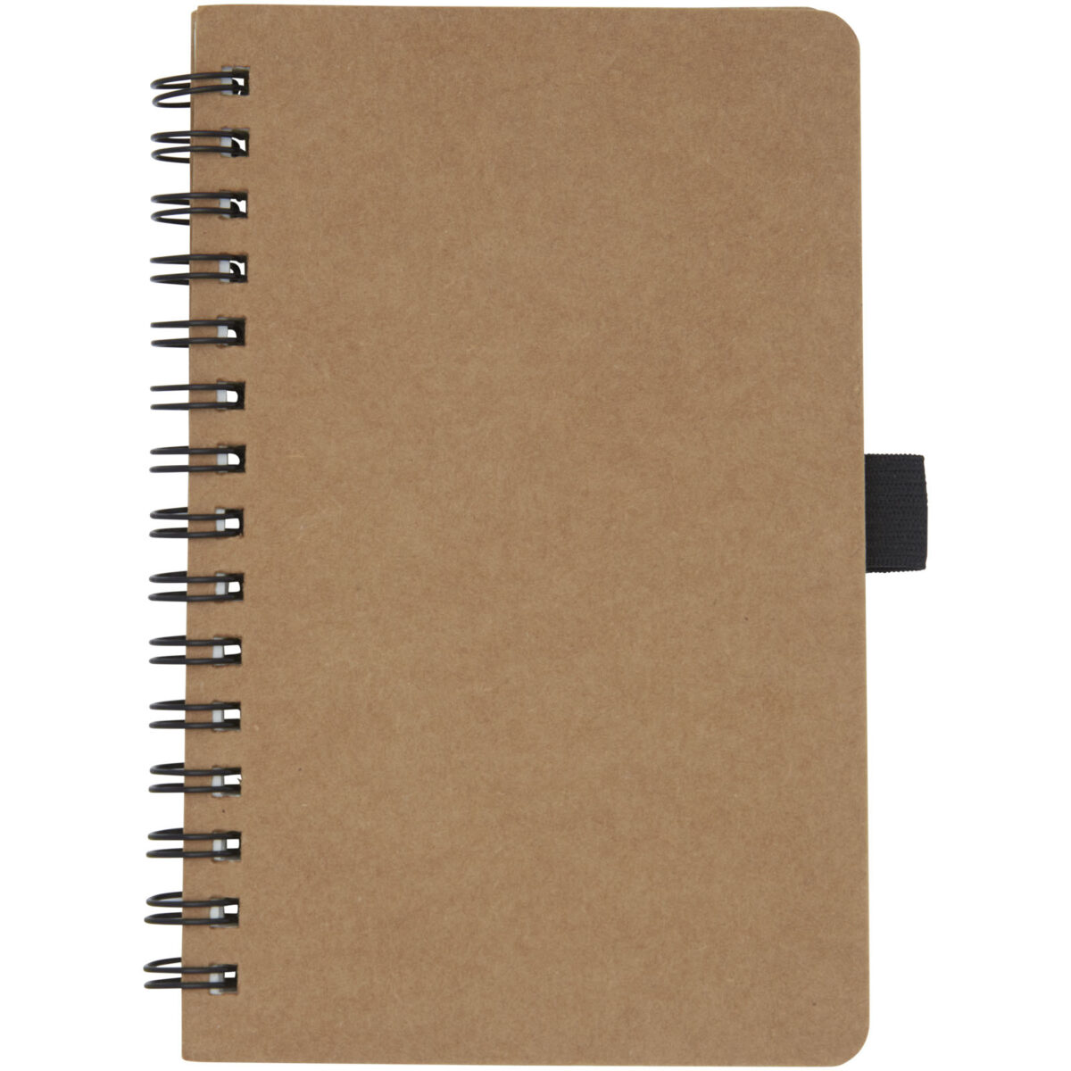 Cobble A6 wire-o recycled cardboard notebook with stone paper – Natural front view