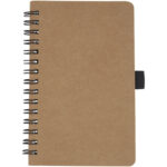 Cobble A6 wire-o recycled cardboard notebook with stone paper – Natural front view