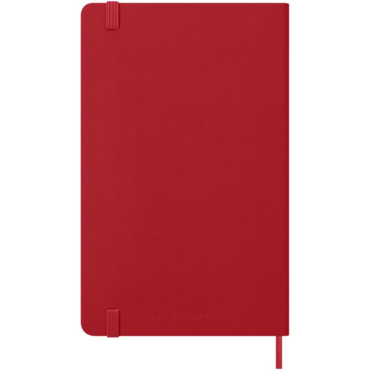 Moleskine hard cover 12 month L daily planner – Scarlet red back view