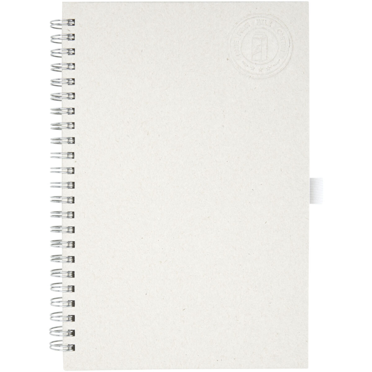 Dairy Dream A5 size reference recycled milk cartons spiral notebook – Off white front view