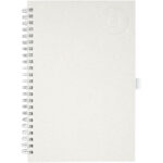 Dairy Dream A5 size reference recycled milk cartons spiral notebook – Off white front view