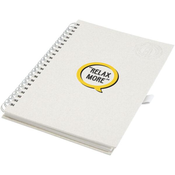 Dairy Dream A5 size reference recycled milk cartons spiral notebook – Off white with logo