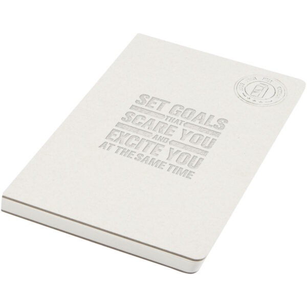 Dairy Dream A5 size reference recycled milk cartons spineless notebook – Off white with logo
