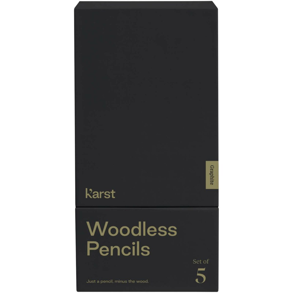 Karst® 5-pack 2B woodless graphite pencils – Grey front view