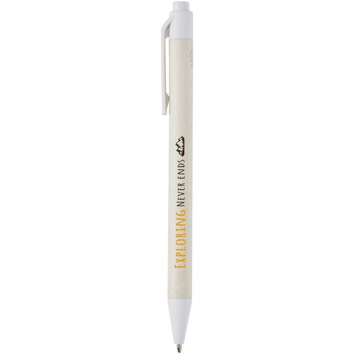 Dairy Dream recycled milk cartons ballpoint pen (black ink) – White with logo